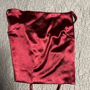 SHEIN maroon shiny top (small)